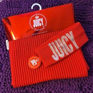Juicy Couture Vibrant Red Headband and Scarf Set